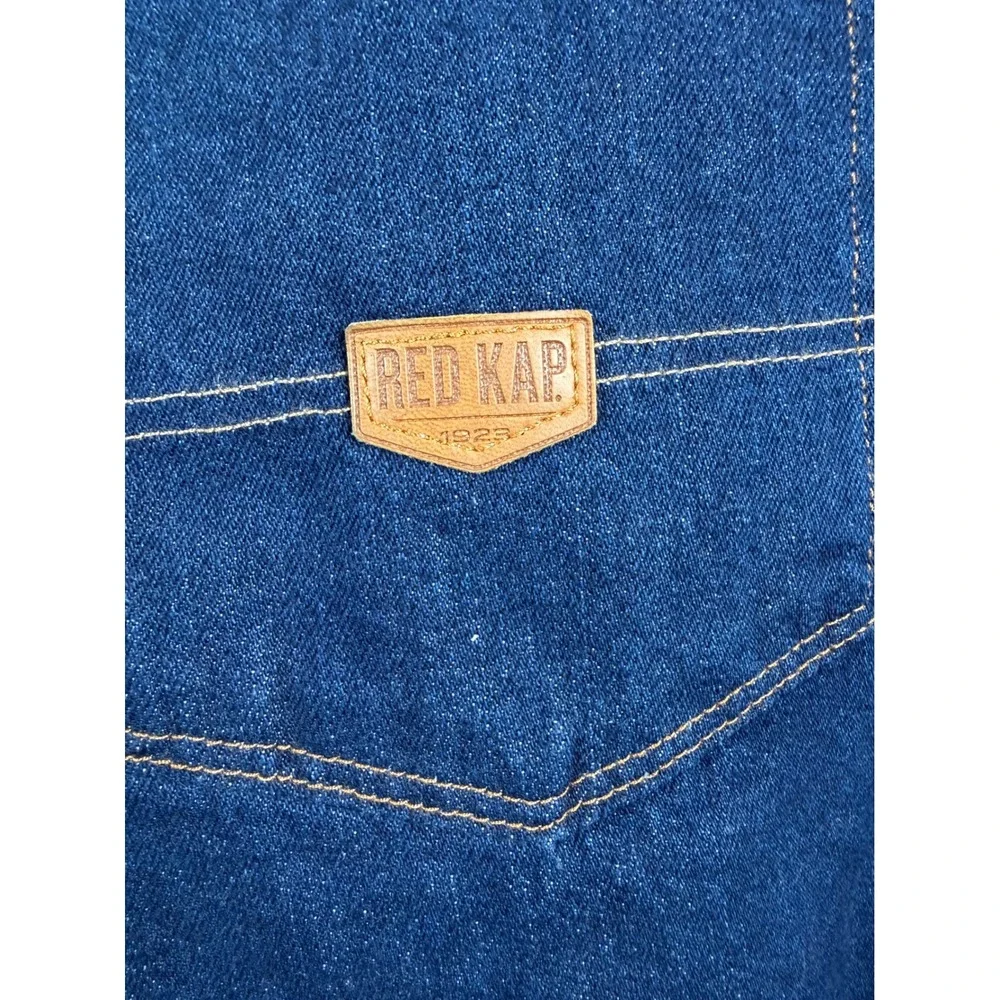 Red Kap Mens 54x37 Industrial Work Jeans Dark Wash Denim PD60PW5 Blue Cotton